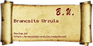 Brancsits Urzula névjegykártya